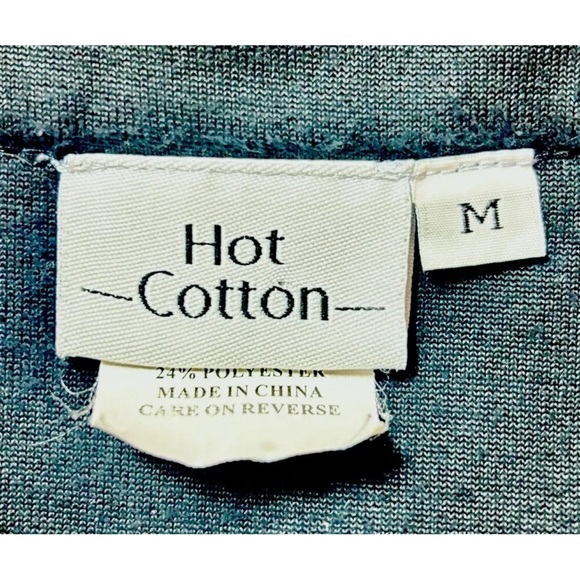 Hot Cotton Women’s Velvet Cotton Blend Top Tunic V Neck Black Size M - Picture 4 of 11